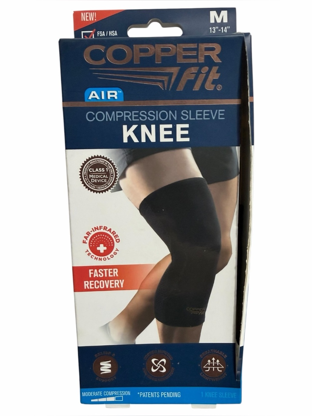 Copper Fit Air KNEE Compression Sleeve - New In Box - Medium 13"-14"
